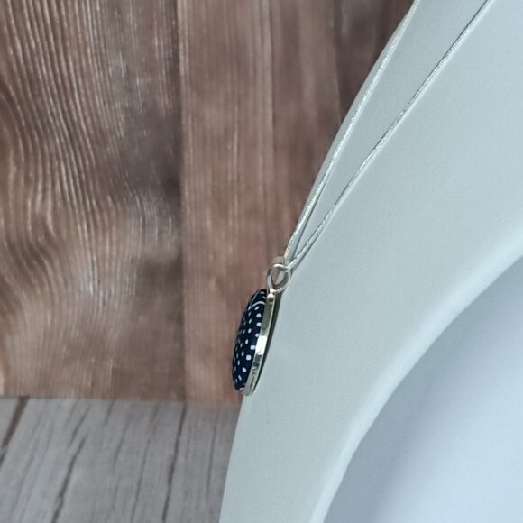 "Male Bodky" UNESCO Heritage "Modrotlac" Blueprint Necklace - Artisan Crafted - Picture 3 of 6